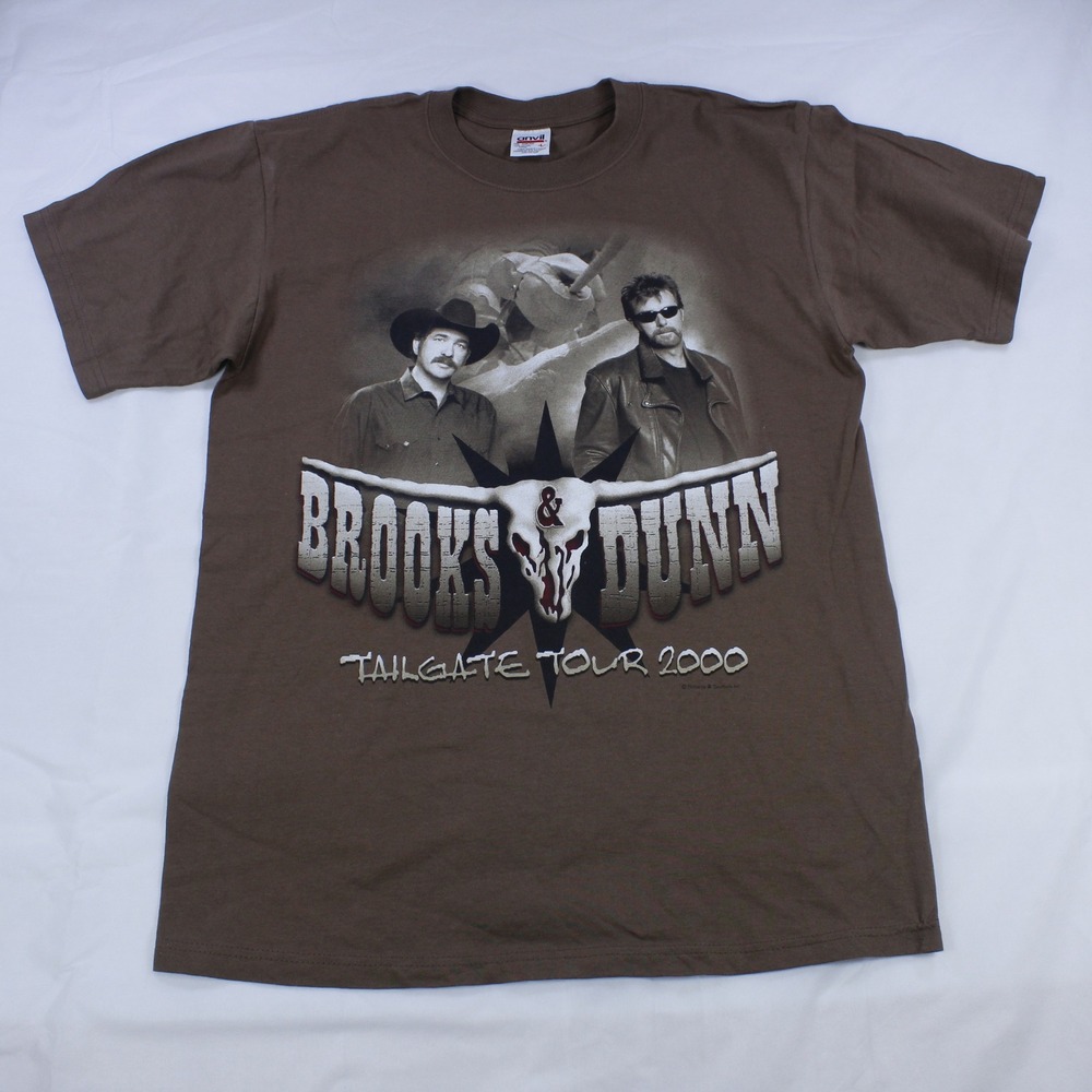 Vintage Brooks & Dunn Tailgate Tour 2000 T-Shirt - Anvil Brand - Size L - Picture 1 of 8